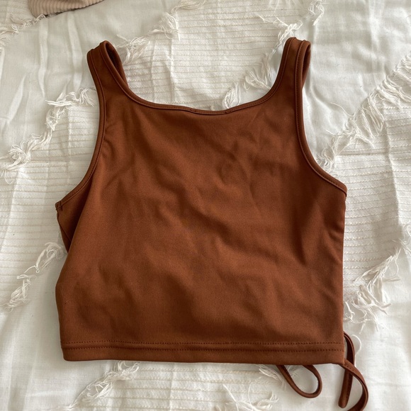 Brown Rutched Tank - Picture 4 of 4